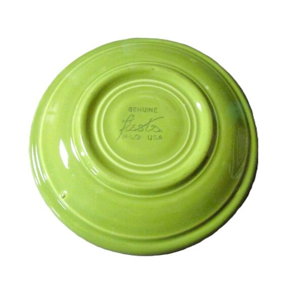 Homer Laughlin Fiestaware 6 Inch Footed Saucer Original 50s Chartreuse Glaze - Picture 2 of 2